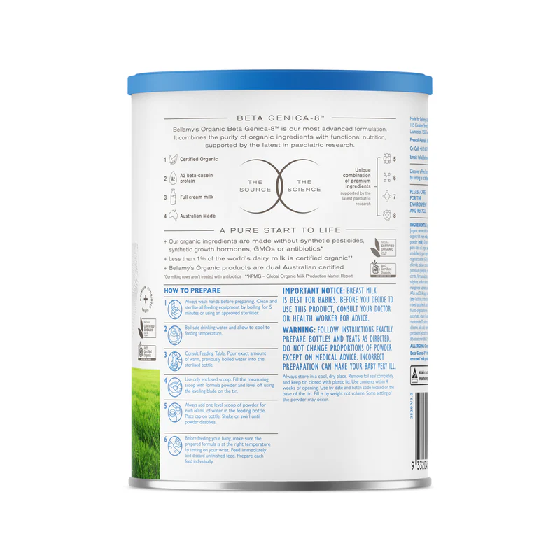 Step 4 Sữa Bellamy’s Organic Beta Genica-8™ số 1 lon nhỏ 350g (Đạm A2)